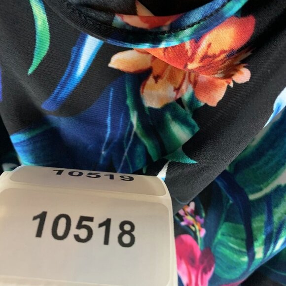 Swim Solutions Triple Tiered Halter Tankini Top Women's 8 Multi Floral Swimwear - Picture 5 of 5